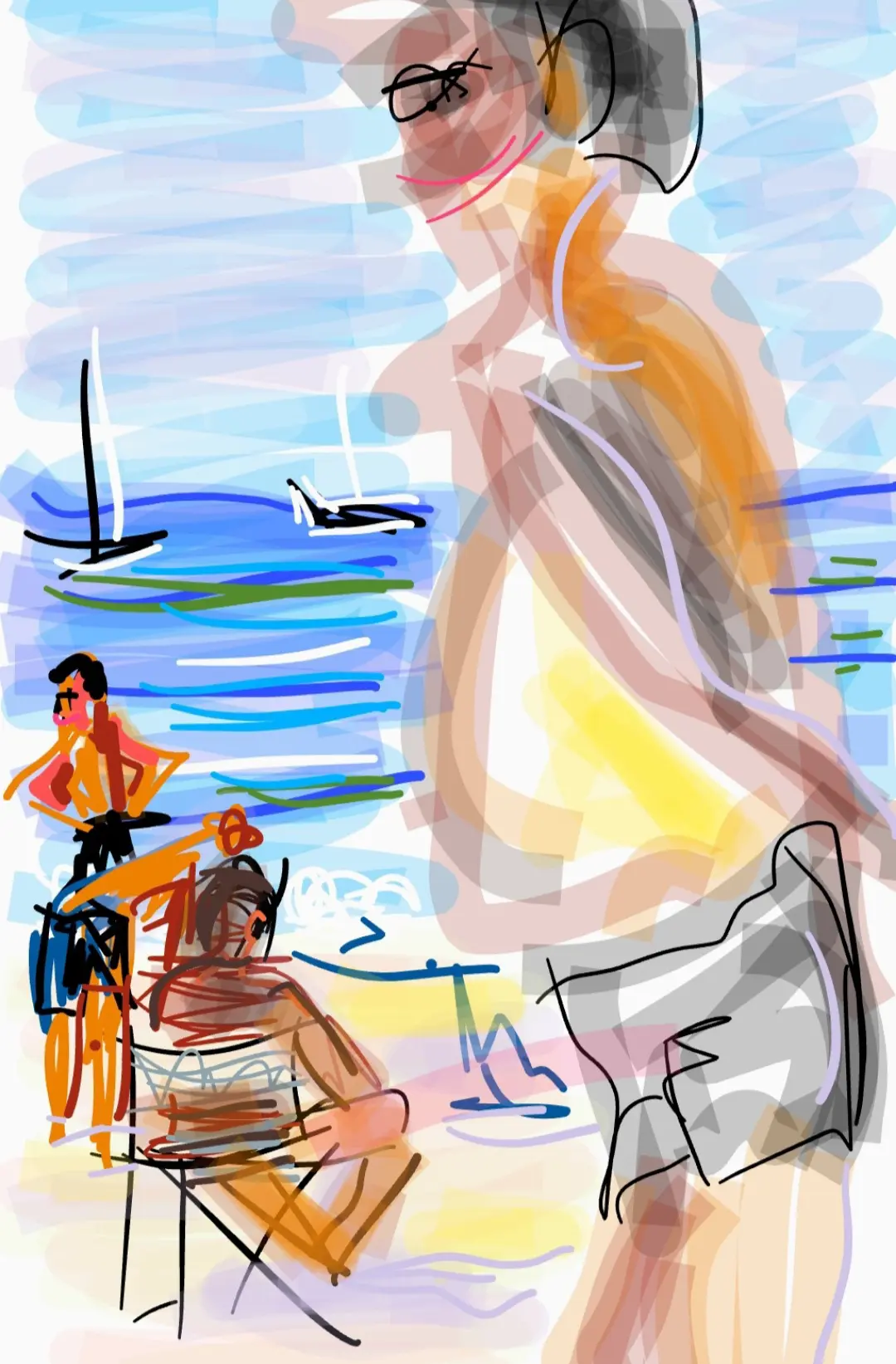 Paseando por la playa. 2021